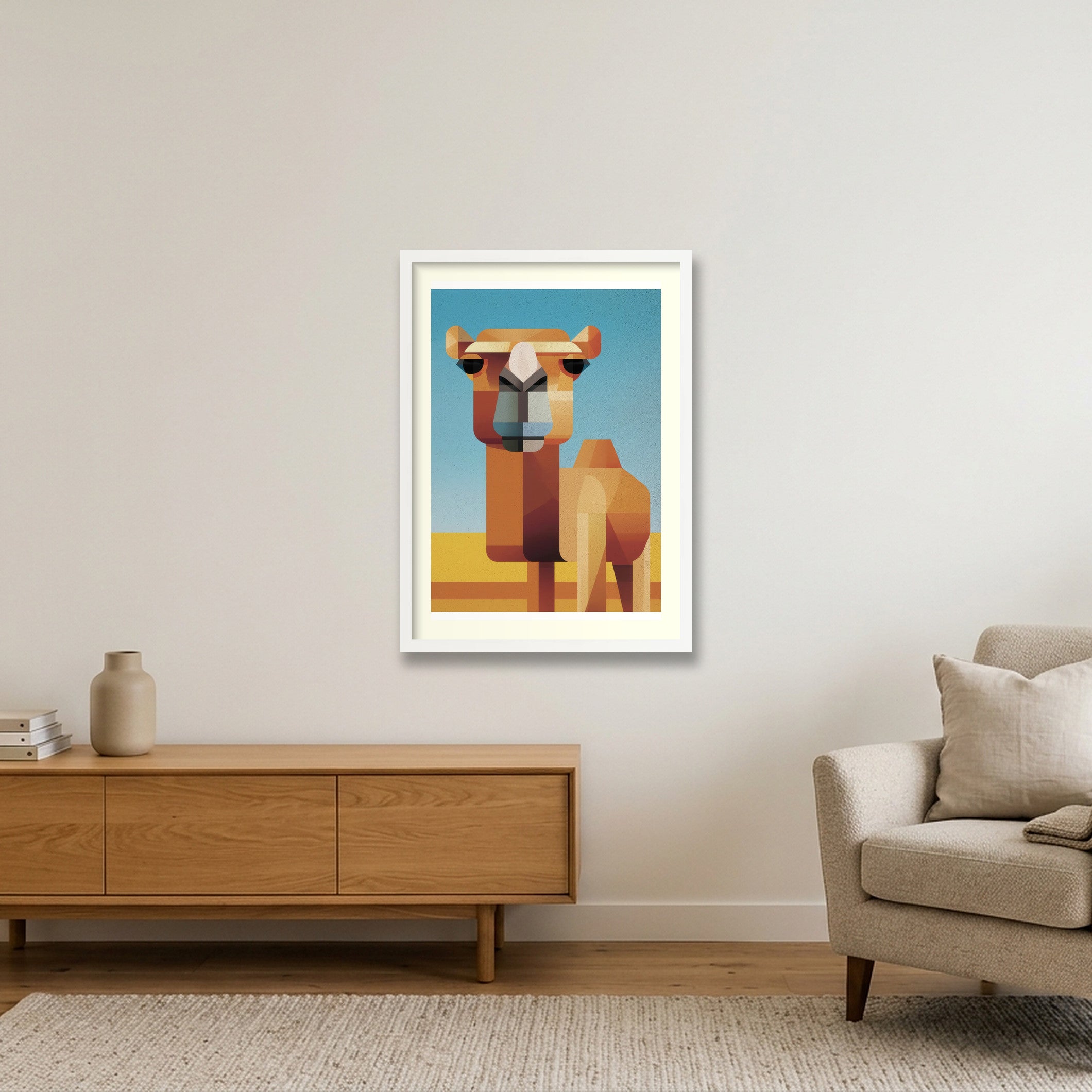 A Face Made of Dunes — 42×59cm, 17×23" White Frame